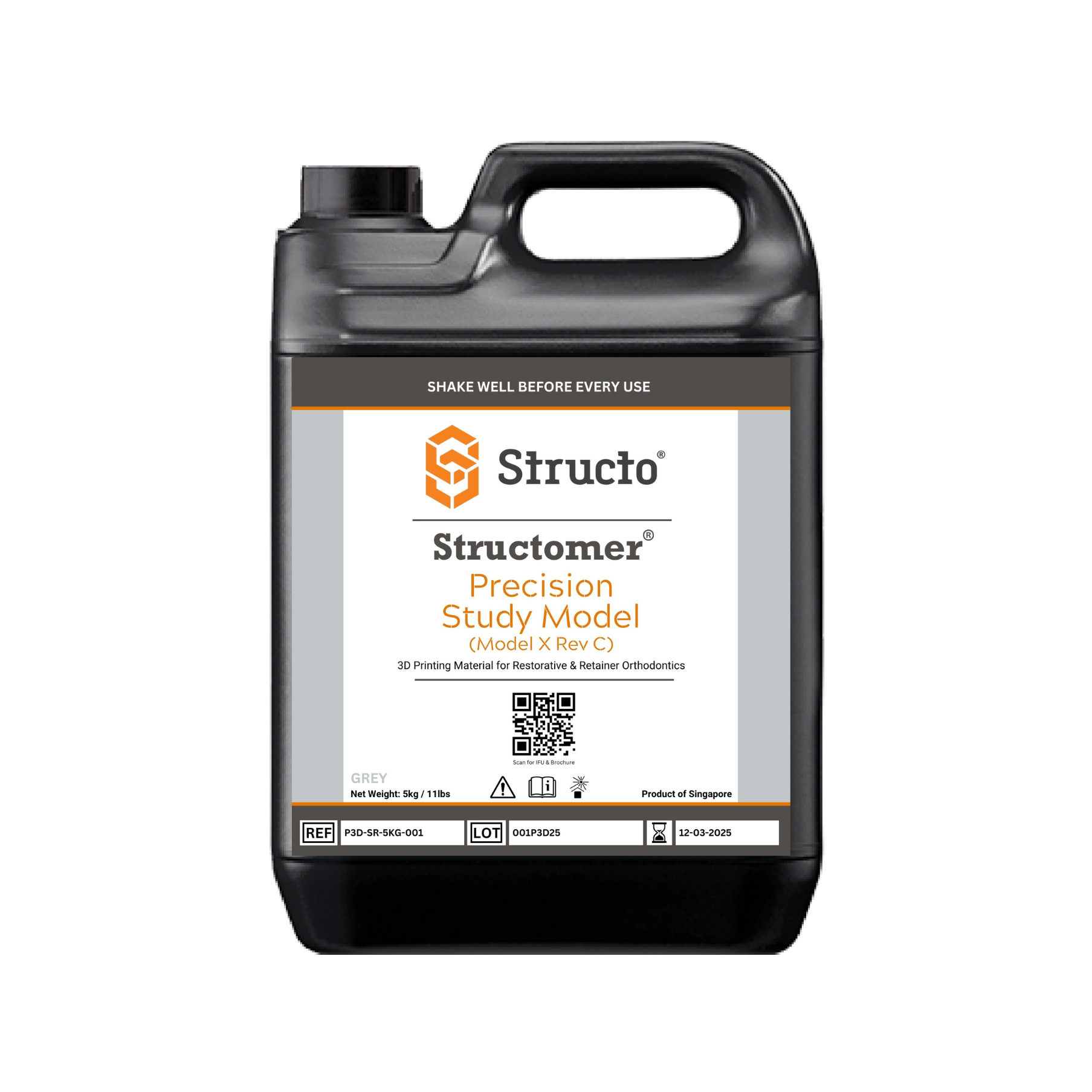 Precision Study Model (Model X Rev C)_Grey_5KG-BOTTLE
